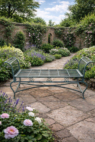 Vintage metal garden - metal, bench