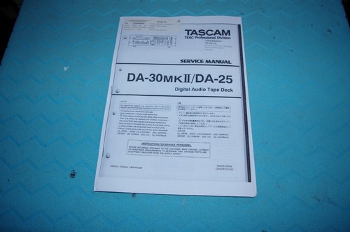 Tascam da30mk2 25 service - tascam, /