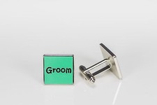 MENS JADE WEDDING CUFFLINKS - GROOM BEST MAN USHER FATHER OF BRIDE/GROOM  (W5)