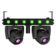 BeamZ Fuze Twin Moving Head Spot Light - DJ Moving Head Light Bar RGBW