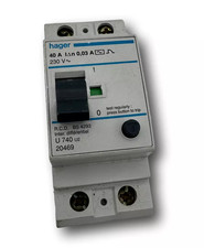 Hager U740 U2 40 AMP 30mA 20469 Twin Pole RCD Breaker (Used) B74
