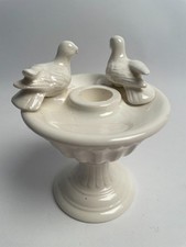 Vtg Eurocraft Japan pottery candlestick romantic white doves Valentine Wedding