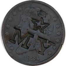 NICE 1834 Copper Half Cent