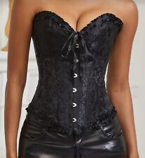  Tops Overbust Corset Side Tie Corset Steel Boned Lace Up Waist Firm - 2XL