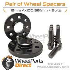 Wheel Spacers (2) & Bolts 15mm for Mini Hatch [R56] 06-14 On Original Wheels