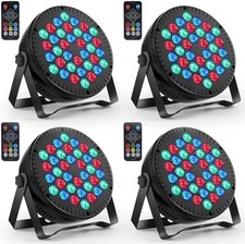 LED Par Light, 4PCS RGB 36 LED Stage Lights Sound Activated DMX - Used Once