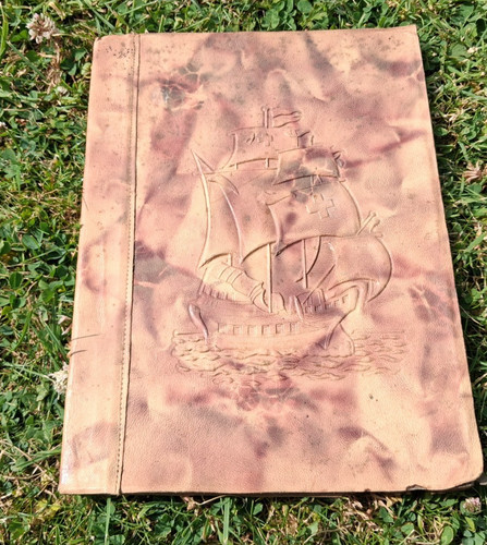 Vintage brown leather writing - vintage,