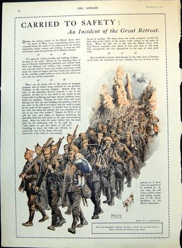 Antique old print grenadier - print,