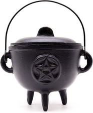Extra Large Cast Iron Cauldron with Pentagram 15x15cm
