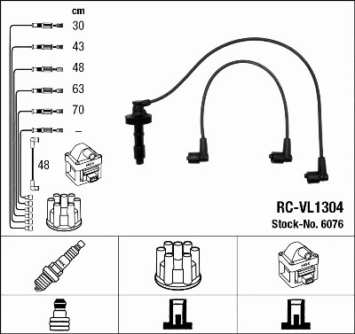 Ignition cable kit fits volvo - ignition,