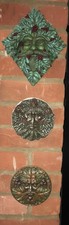 GREEN MAN RESIN WALL PLAQUE X 3 ~ AUTUMN /WINTER/BERRY BEARD ~ GORGEOUS COLOURS!