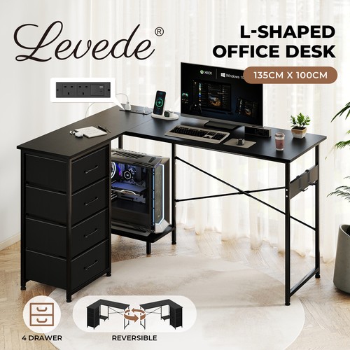 Levede computer desk shaped - levede,