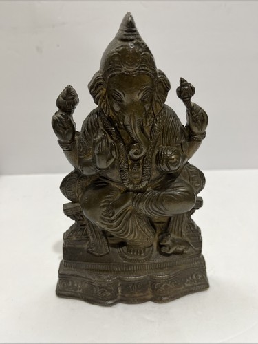 Antique bronze brass ganapati - antique,