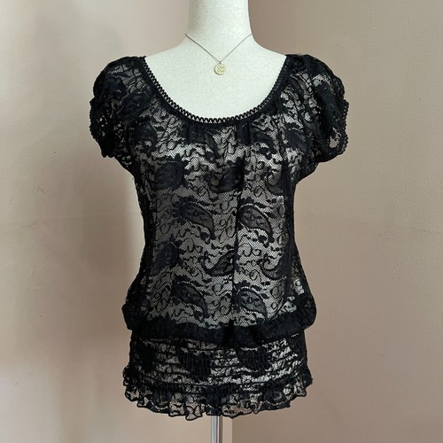 Whimsygoth y2k black - black, lace