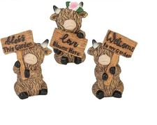 Set of 3 Highland Cow with