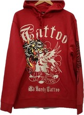 Ed Hardy Men's Red Tiger Graphic Hoodie L 
