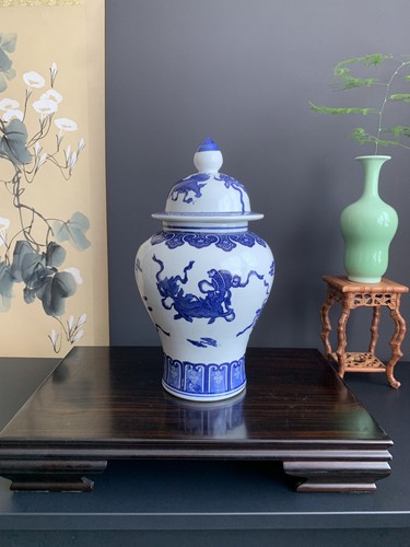 37cm blue white porcelain - blue,