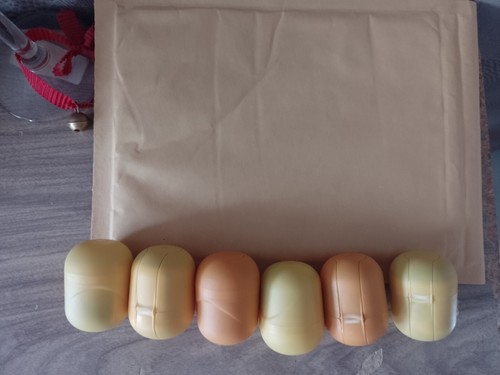 Six kinder egg capsules toys - kinder,