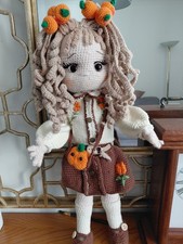 Crocheted Wired  Apricot Doll