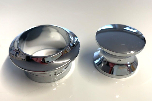 Chrome silver push button - silver, and