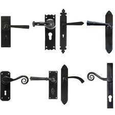 From The Anvil Door Lock Lever Handles Latch Set Black