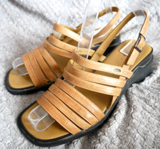 CLARKS SPRINGERS TAN LEATHER DEEP CUSHION SLINGBACK SANDALS SHOES UK 5 D EU 38