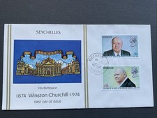 1974 Seychelles FDC Stamp Cover 'Winston Churchill' Centenary.