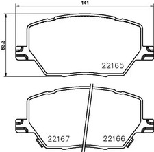 Brake pads 8DB 355 024-711 HELLA for JEEP FIAT