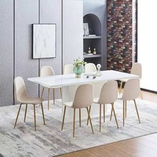 Set of 4 Fabric Dining Chairs