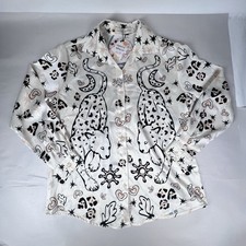 Satin Button-Up Blouse Small