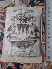 18/19th cent Armorial EX-LIBRIS BOOKPLATE  ~  Sir John Anstruther of Anstruther