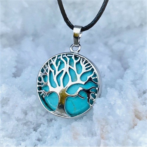Turquoise tree life silver - tree,