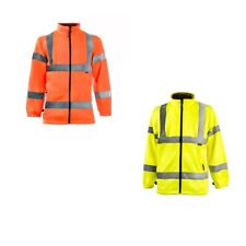 Hi Vis Full Zip POLAR  Fleece Visibility Jacket High Viz Work-Wear