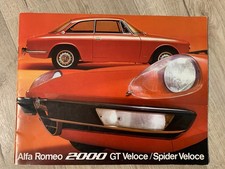 ALFA ROMEO 2000 GT Veloce / Spider Veloce 1973 Original UK Sales Brochure