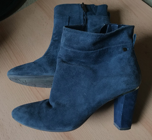 Blue suede boots heels s - blue,