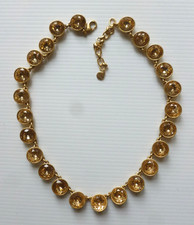 Stella & Dot Crystal Riviere Necklace Honey Coloured Gold Plated