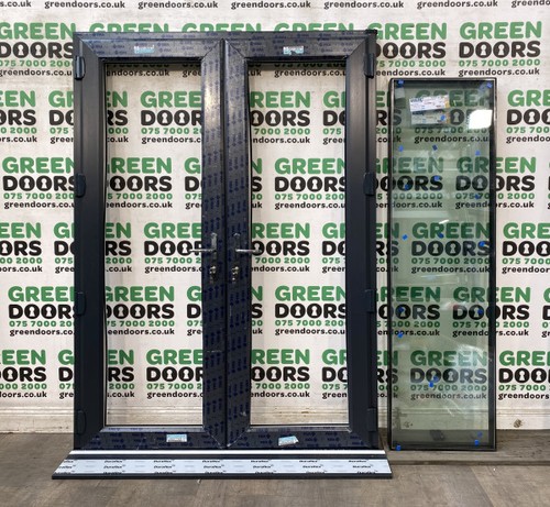 Grey upvc french doors - upvc,