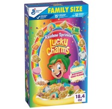 Lucky Charms Cereal Rainbows Sprinkles Limited Edition Family Size 521g (USA)