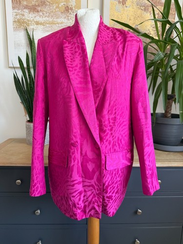Zara pink satin blazer - pink,
