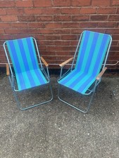 Retro deck chairs Pair of Matching Vintage Folding Chairs