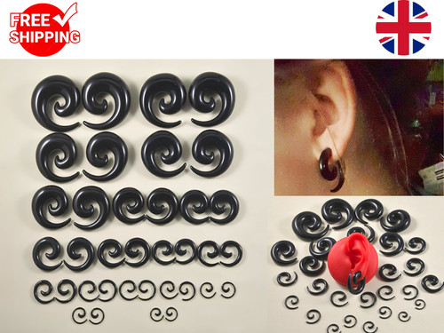Black acrylic spiral ear - acrylic,
