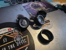 1/24 Scale BBS RS2 Split Staggered 3d Printed Wheels & Rubber Tyres Diecast