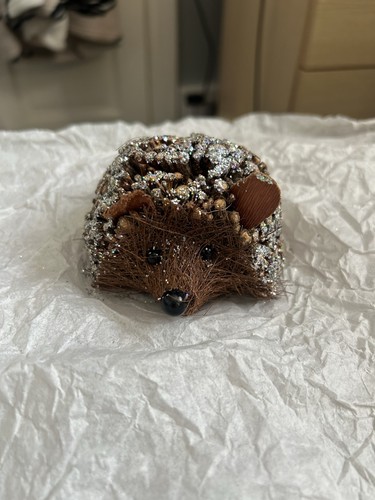 Glittery hedgehog ornament - hedgehog,