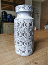 Vintage Scheurich West Germany Pottery Drip Glaze Onion Vase 285-23 fat lava 