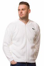 Mens Bowling Golf White Cardigans Zipper Bowls Logo Sports Jumpers Size S to 5XL