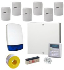 Wired Intruder Burglar Alarm System PROFESSIONAL Kit LCD Keypad  6 x PRO PIRs