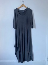 Chesca Dress Size 3 UK 20 22 Grey Lagenlook Balloon Cocoon Arty Draped 