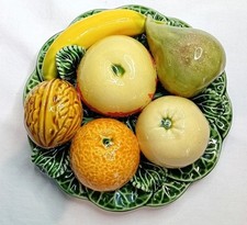 Vintage Ceramic Majolica Style Fruit And Nut Still Life Table Ornament