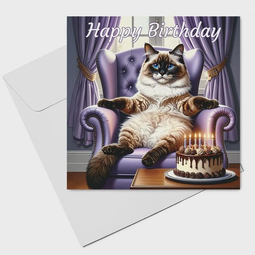 Ragdoll cat birthday card - ragdoll,