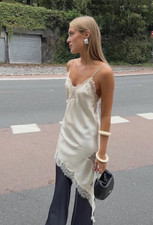 Zara Asymmetric Satin Lace